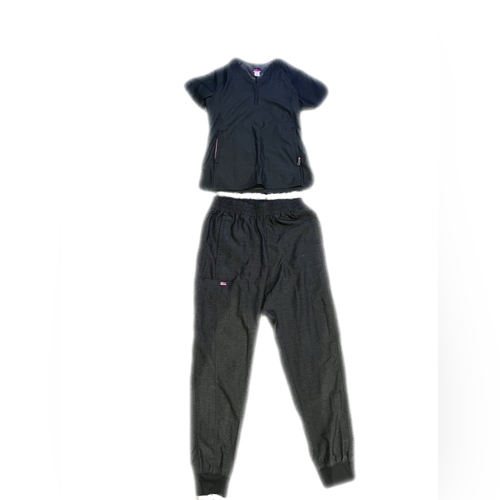 Womens dark gray scrub set
